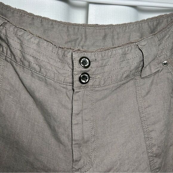 INC International Concepts 100% Linen Relaxed Fit Wide Leg Taupe Pants Womens 14 - Picture 4 of 12